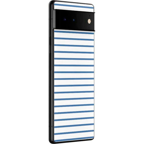Blue and White Stripes Google Pixel 6 Skin